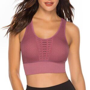 Women's Seamless High Impact Sports Bra Tank Top - DARK PINK